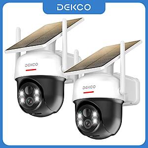 2pcs - Dekco 3MP Solar WiFi Camera 5000mAh PTZ 2-Way Audio $46.90 + Free Shipping