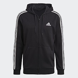 adidas men Essentials French Terry 3-Stripes Full-Zip Hoodie $22 + Free Shipping
