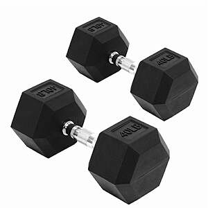 2 Set Flexwave 40 LB Rubber Hex Dumbbells $66.97 + Free S&H at Walmart