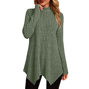 Amazon – Women's Mock Turtleneck Tunic Sweater $7.79–$11.99 w/ Code