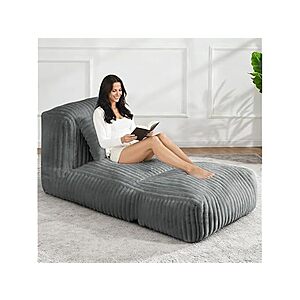Big Bean Bag Lounger Sofa with Pillow (Grey) $86.99