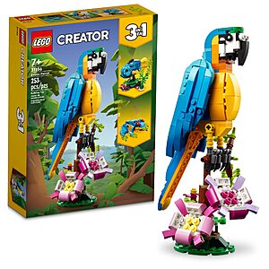LEGO Creator 3 in 1 Exotic Parrot Building Toy Set, (31136) $15.98
