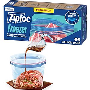 [SnS, AC] $6.95* | 66-Count Ziploc Gallon Food Storage Freezer Bags at Amazon
