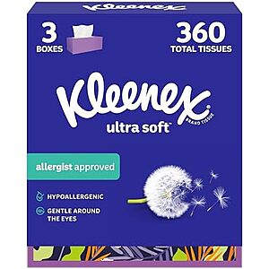[SnS, AC] $10.75* | 3 × 3-Pack 120-Count Kleenex Ultra Soft Facial Tissues ($3.58 each) at Amazon