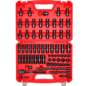 VEVOR 67-Piece 3/8" Drive Impact Socket Set w/ Swivel Sockets & Case $51.65 Shipped