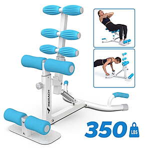MERACH 350lbs Capacity Deep Squat Machine for Glutes Workout, Adjustable Glutes Trainer for Home Gym, White&Blue $48.99