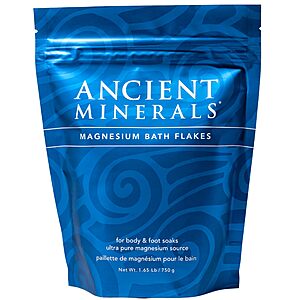[S&S] Ancient Minerals Magnesium Bath Flakes, Epsom Salt Alternative, 1.65lb $10.4