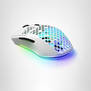 SteelSeries Aerox 3 Wireless - Holey RGB Gaming Mouse - Ultra-lightweight Water Resistant Design - 18K DPI TrueMove Air Optical Sensor -Snow $47.99