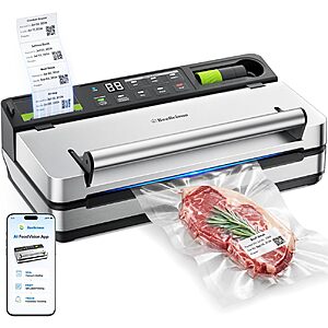 98kPa Vacuum Sealer with FoodTrace Label Printing & Food Management App, Dual-Pump Food Sealer with Double Heat Seal $189.98