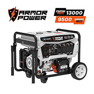 $879 Starts 8/26 Sams Club 13,000 / 9,500 Watt Armor Power Tri-Fuel Portable Generator With ArmorShield CO Shutoff Remote Start With Mobility Kit