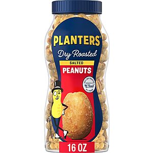 [S&S] PLANTERS Salted Peanuts, Party Snacks, 16 Oz (1 Ct) $2.35 + Free S&H w/ Prime or $35+