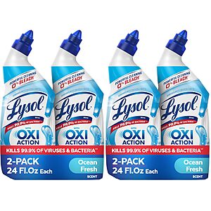 [S&S]4 Pack 24oz Lysol Toilet Bowl Cleaner Clinging Gel, OXI Action, 0% Bleach $7.07 + Free S&H w/ Prime or $35+