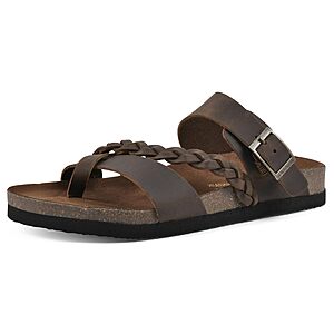 WHITE MOUNTAIN Shoes Hazy Footbed Sandal, Brown/Leather, 6M, 7M, 10M