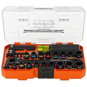 Klein Tools 28-Piece KNECT Pass Through Impact Socket Set (SAE & Metric) $64.98 + Free Shipping