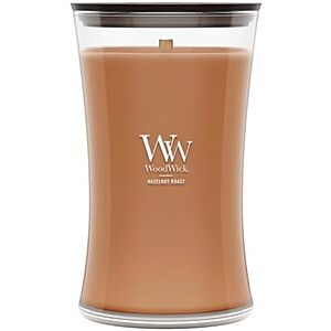 [SnS] $19.38 | 21.5-Oz WoodWick Hazelnut Roast Large Hourglass Candle with Crackling Wick at Amazon