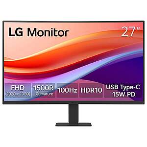 LG 27" Full HD 100Hz Monitor with HDR 10 and USB Type-C 15W P $99.99 Costco.com