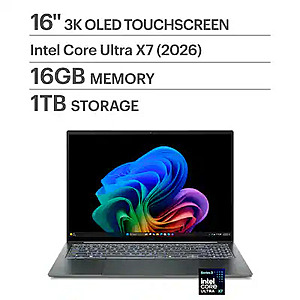 Acer Swift 16 AI (2026): 16" 3K OLED 120Hz Touch, Intel Ultra X7 358H, Intel Arc B390, 16GB LPDDR5, 1TB SSD $999.99