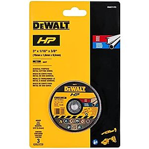 $7.30* | 3-Pk DeWALT 3" Bonded Cutting Wheels at Amazon