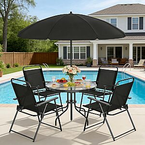Shintenchi 6 Piece Outdoor Patio Furniture Set, Onyx - $139.98