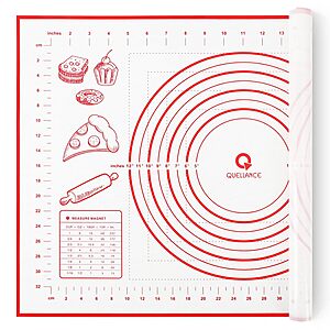 24" x 16" Quellance Silicone Pastry Baking Mat w/ Measurements: Black $4.99, Red $6.23 + Free Shipping w/ Prime or on $35+