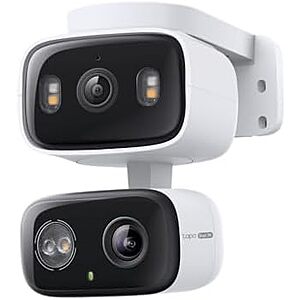 $54.98* | Tapo HybridCam Duo 2K 3MP Indoor/Outdoor Dual Lens Pan/Tilt Security Camera + 25% Back w/ Prime Visa Card at Amazon