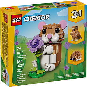 166-Pc LEGO Creator 3 in 1 Cute Hamster w/ a Flower (31376) $8 + Free Shipping w/ Walmart+ or on $35+
