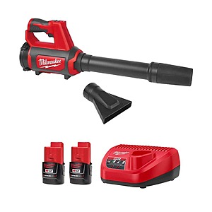 Milwaukee M12 12V Lithium-Ion Cordless Compact Spot Blower with M12 Compact 2.0 Ah Battery (2-Pack) Starter Kit and Charger $119