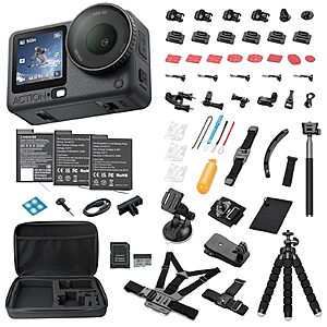 DJI Osmo Action 6 8K Waterproof Action Camera Bundle, Original Essential Combo + 58-in-1 Accessory Kit + 2 Extra Batteries + 64GB Card $510.29
