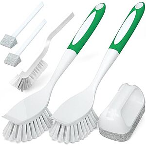 $7.94* | 6-Piece Holikme Kitchen/Dish Nylon Bristle Cleaning Brushes Set (Green) at Amazon