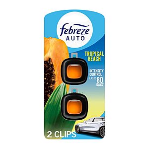 Select Accounts: 2-Count Febreze Auto Vent Clip Air Freshener (Tropical Beach) $3.17 w/ S&S + Free Shipping w/ Prime or on $35+