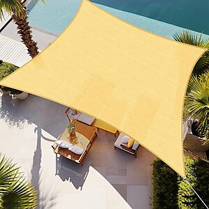 Shade&Beyond 16'X16' Sun Shade Sail Sand Rectangle $46.99