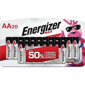 [SnS] $12.34 | 20-Count Energizer Max AA Alkaline Batteries at Amazon