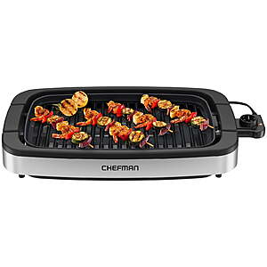 Chefman 6 Serving Electric Indoor Grill, w/ Temperature Control, Smokeless, Stainless Steel, $34.99, Walmart