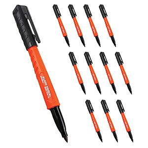 Klein Tools Skribes Fine Tip Permanent Markers, Black, 12-Pack, $7.98, Lowe's