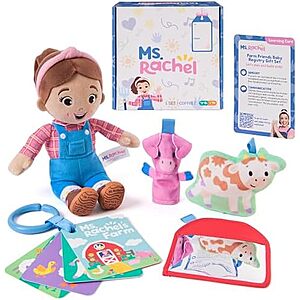 $6.70** | Ms. Rachel Farm Friends Baby Gift Set w/ Plush, Finger Puppet, Animal Cards & Mirror at Amazon