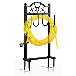 100' Shomextol Capacity Freestanding Metal Garden Hose Holder w/ 4-Spike Base (Black)  $18.99 + Free Shipping w/ Prime or on $35+