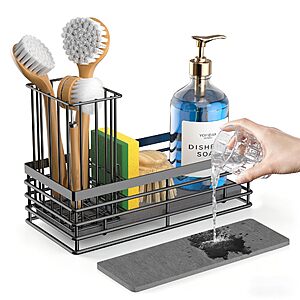 Yofidra Stainless Steel Kitchen Sink Caddy w/ Earth Drying Stone (Metallic Black) $5.99 + Free Shipping w/ Prime or on $35+