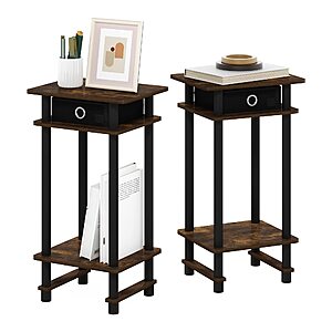 2-Pack 3-Tier Furinno Turn-N-Tube Toolless Side Table (Amber Pine/Black/Black) $24.54 ( $12.27 each) + Free Shipping w/ Prime or on $35+