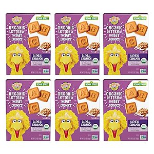 [SnS] $16.47 | 6-Pack 5.3-Oz Earth's Best Organic Letter of the Day Cookies for Toddlers 2 Years Old and Up (Oatmeal Cinnamon) at Amazon