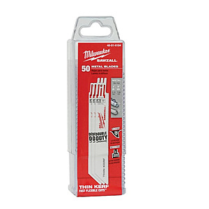 New Open Box 50-Pack Milwaukee Thin Kerf Sawzall Blade, 6 Inch, 18 TPI + Free Shipping $22.08