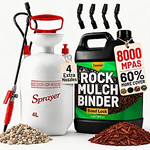 (1-Gallon) Teexpert Rock Glue w/ 1-Gallon Pump Sprayer Kits for Landscaping $29.99