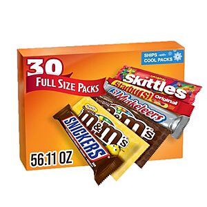 [SnS] $25.17 | 30-Count Mars Full Size Candy Variety Mix (Snickers, M&Ms, Starburst & More) at Amazon