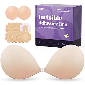 Invisible Strapless Sticky Push-Up Bra $9.99 + Free Shipping w/ Prime or on $35+