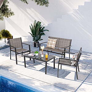 [AC]Walsunny 4-Piece Steel Outdoor Patio Furniture Set(3 Colors) $113.99 + Free S&H at Walmart