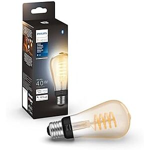 $34.98* | Philips Hue 7W ST19 White Ambiance LED Smart Vintage Edison Filament Bulb, Warm at Amazon