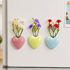 Amazon – Goodeco 3-Pc Mini Ceramic Heart Fridge Magnet Vases $4.99 w/ Code