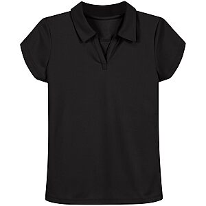Nautica Girls' Short Sleeve Performance Polo Shirt (Black & White) $6.99 + Free Shipping w/ Prime or on $35+