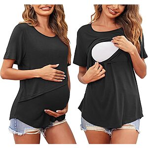 Ekouaer Women's Maternity Nursing Shirt (Various Colors) $6 + Free Shipping w/ Prime or $35+ Orders