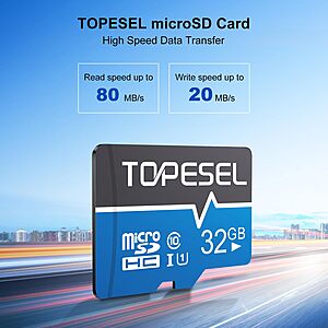 Amazon – TOPESEL 2-Pack 32GB MicroSDHC Memory Cards - $18.99