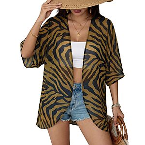 Chunoy Women Open Front Semi-Sheer Kimono Cover Up (Various) from $3.49 + Free Shipping w/ Prime or on $35+